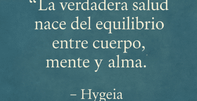 Frase inspiradora de Hygeia sobre el equilibrio entre cuerpo, mente y alma